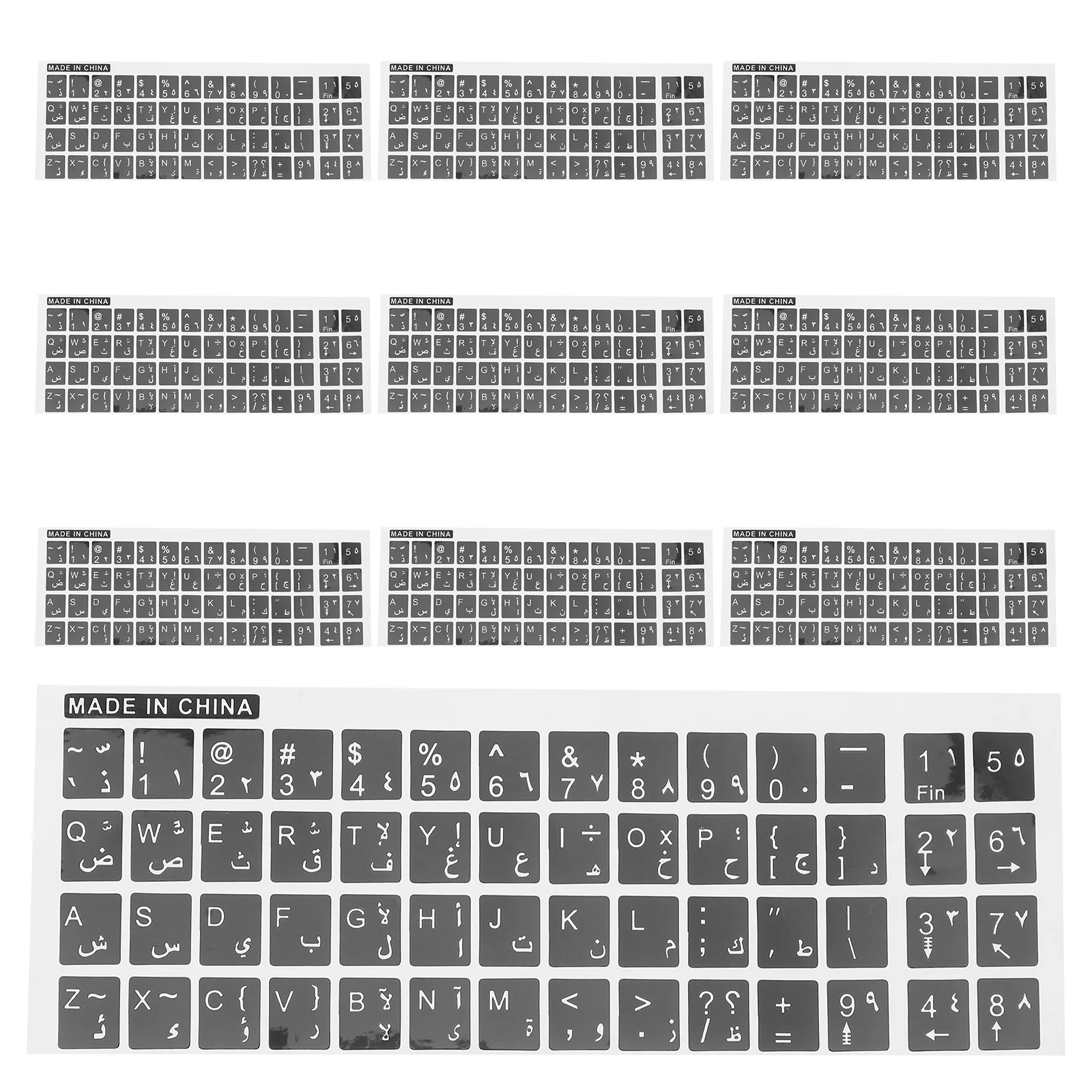 

10 Sheets Keyboard Stickers Computer Desktop for Lettering Pvc Self-adhesive Accessories Labels