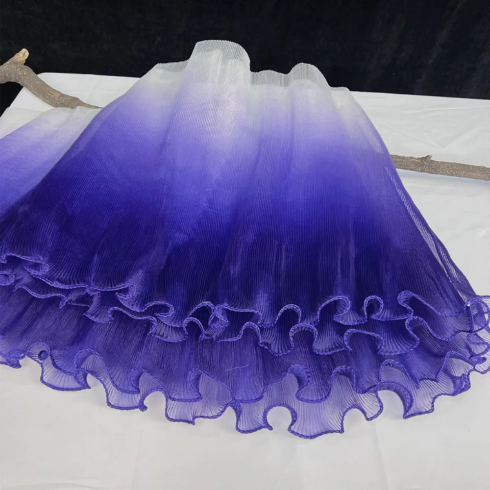 30cm Width Pleated Lace Organza Fabric Water-Shimmer Effect Pleated Mesh Wedding Dress Material Transparent Fabric
