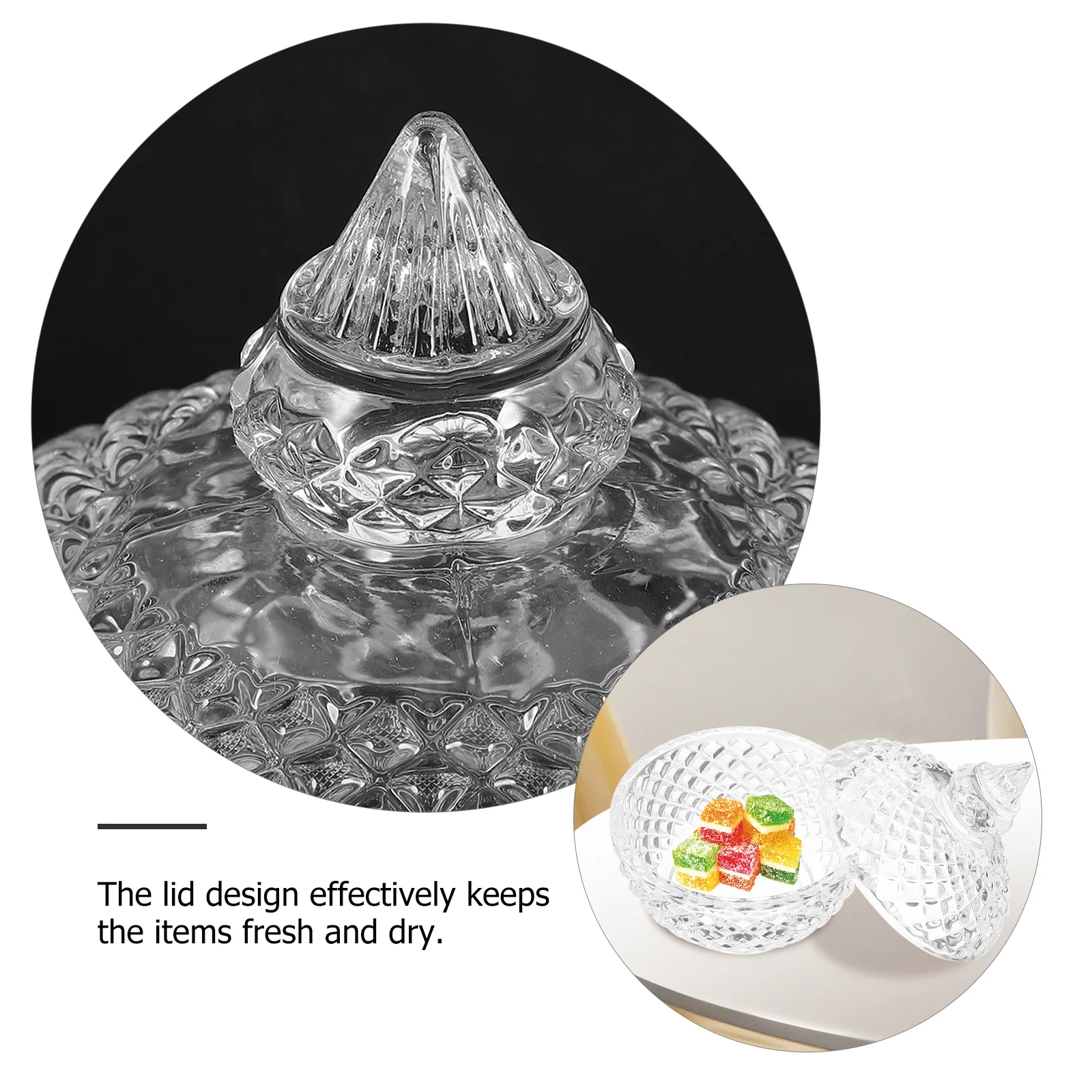 

Box Clear Glass Display Box Exquisite Workmanship Trinket Storage Container for Party Centerpiece Bathroom Kitchen