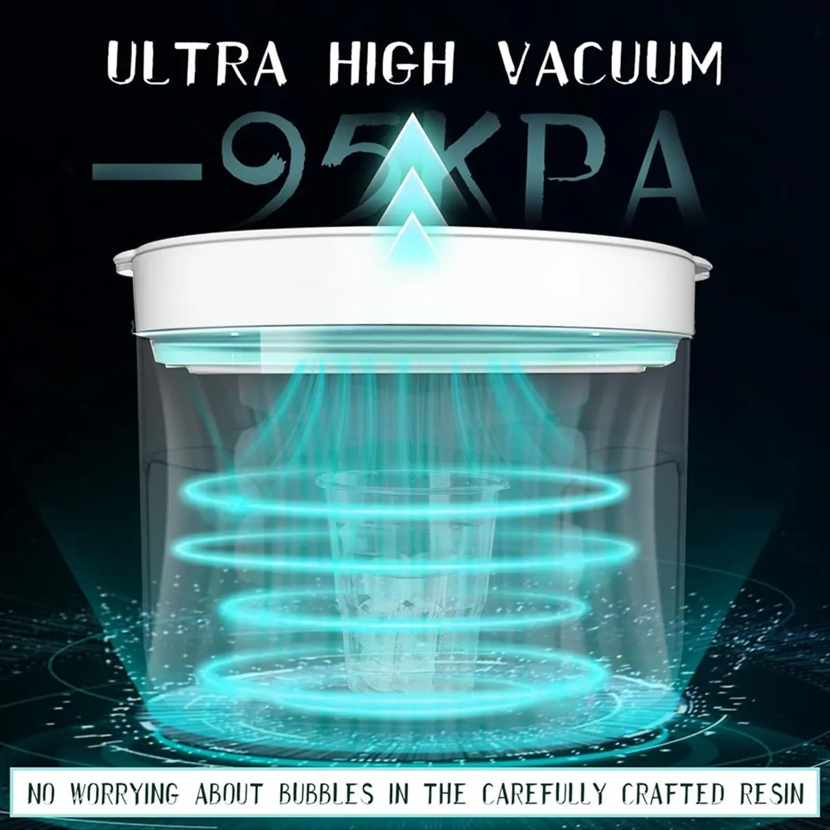 Resin Bubble Remover with Timing,95 KPa Resin Vacuum Chamber, 2L Epoxy Resin Bubble Remover Machine for Molds US Plug A-A51M