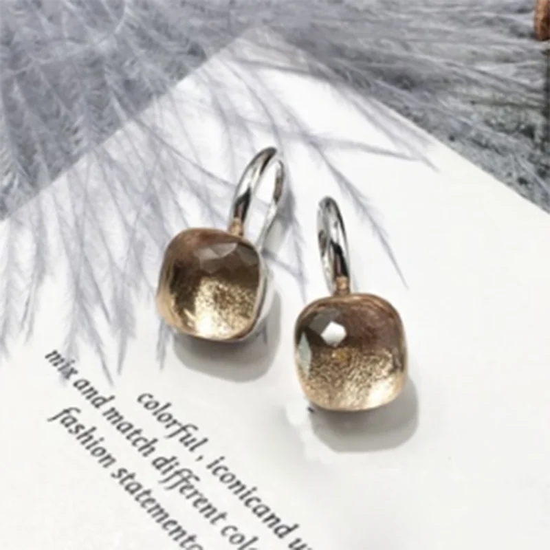 100% 925 Sterling Zilver Snoep Stijl 21 Kleuren Blauw Wit Rood Groen Geel Crystal Drop Earring Voor Vrouwen Fijne Sieraden
