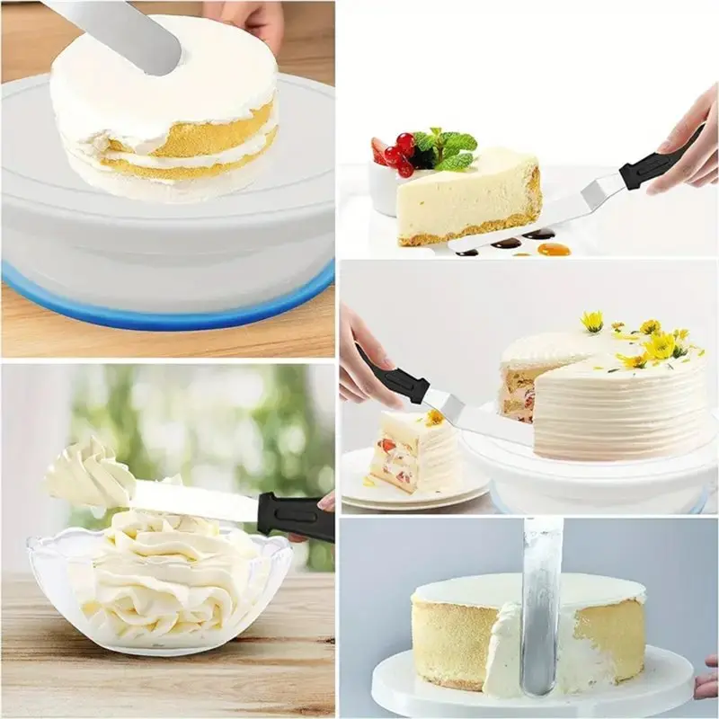 DT19-Non-Slip Turntable Included- 76-Piece Cake Decorating Tool Kit For Beginners DIY Cream Cookie Cake Baking Black