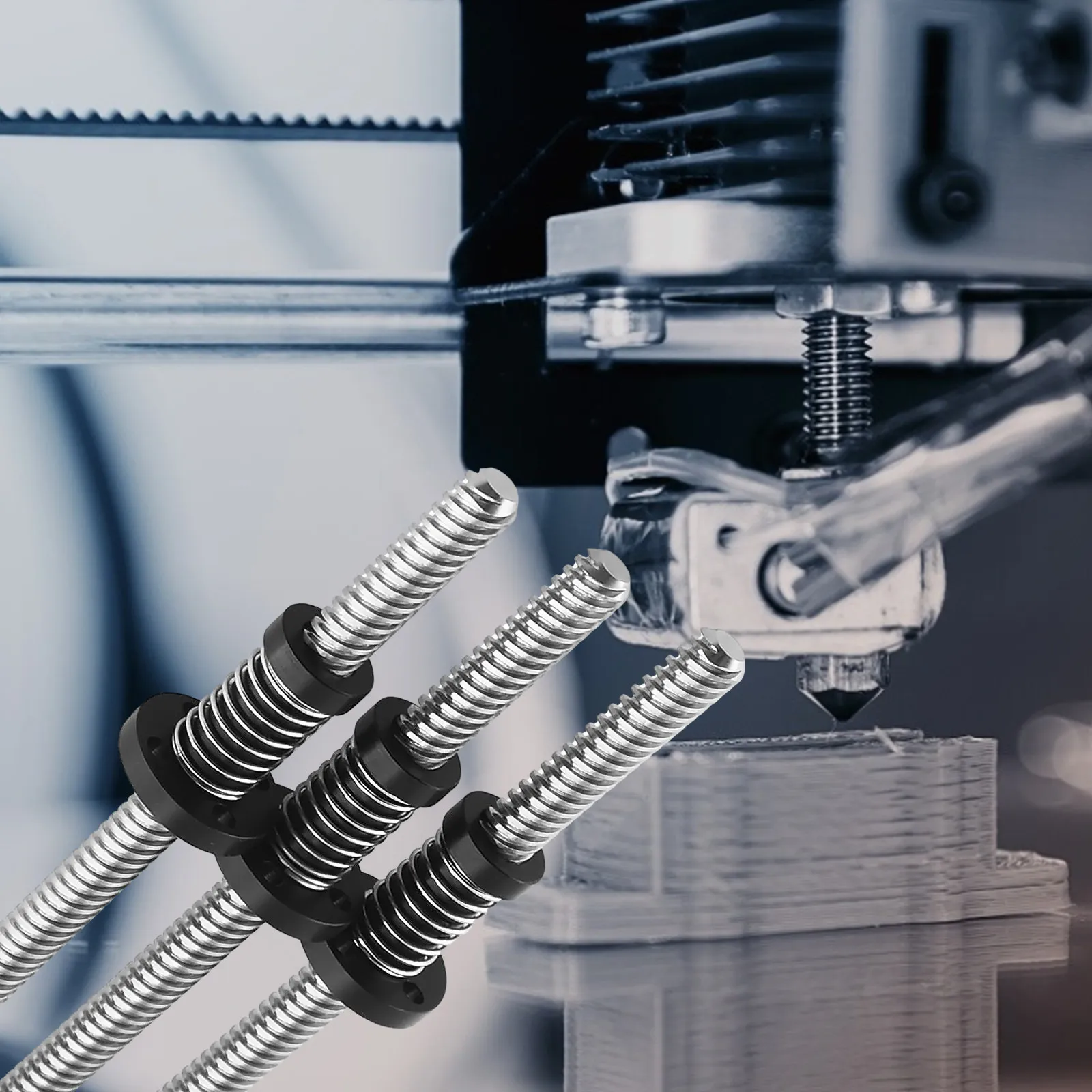 

2Pcs Compact Rustproof Spring Loaded Trapezoidal Nut 8Mm Pitch High Load Capacity Low Friction for 3D Printer Lead Screw