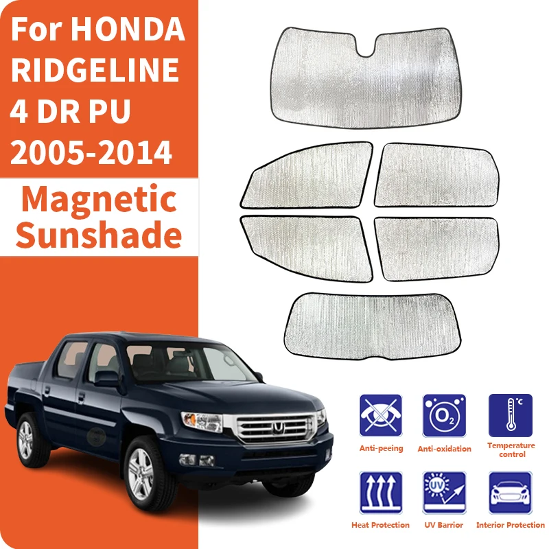 Custom Car Window Sunshade Anti-UV Car Sun Window Visors Sunshade Covers Accessories For HONDA RIDGELINE 4 DR PU 2005-2014