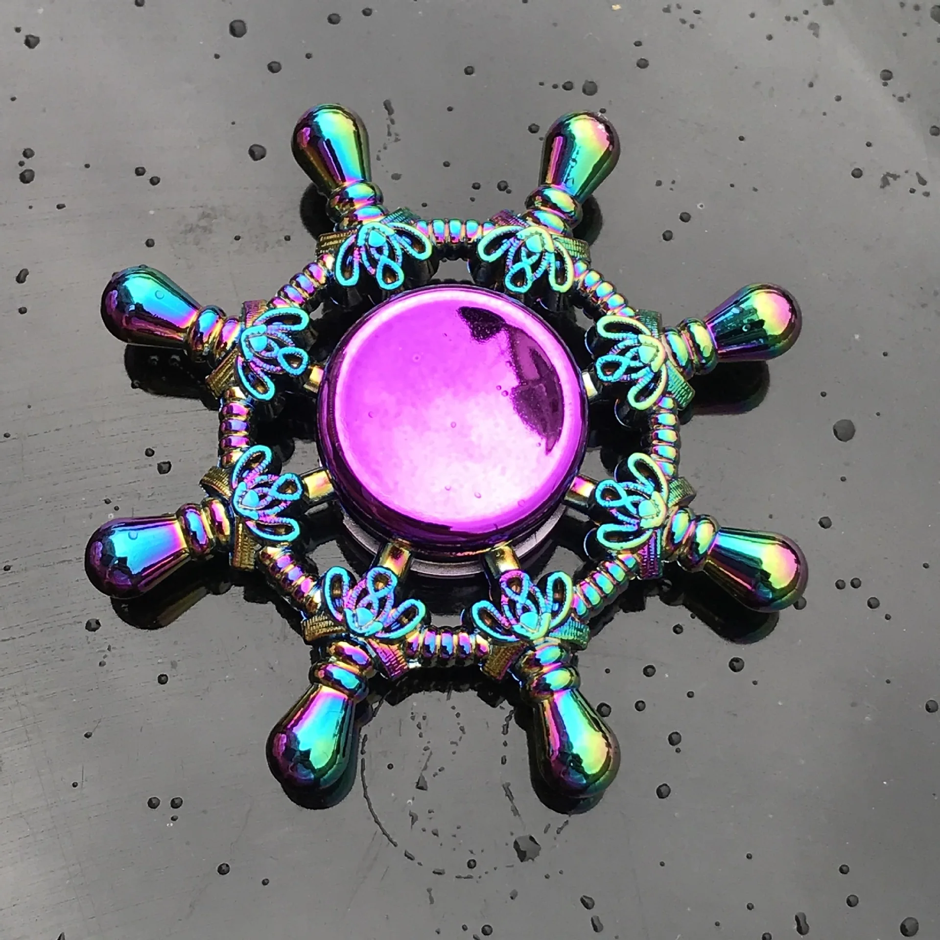 Bunter Legierungs-Fingerspinner Stressabbau-Spielzeug Handspinner Finger-Gyro Fidget-Spielzeug Fidgets Toys Spinner Metall-Fidget – Detail 3