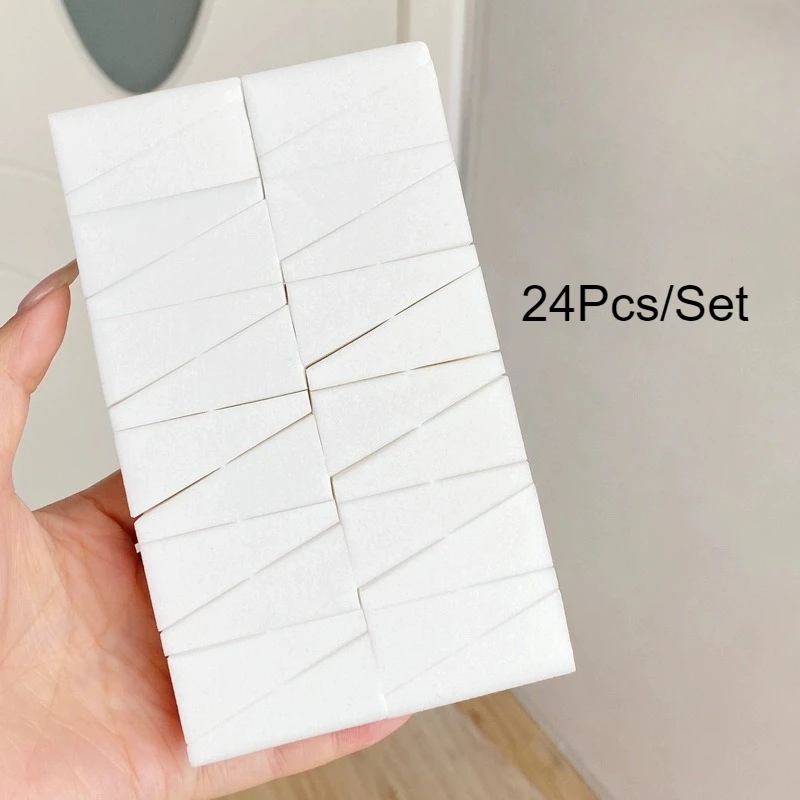 24 unids/set triángulo blanco esponja de maquillaje suave base correctora cremas mezcla de polvo difuminado Puff herramientas cosméticas al por mayor
