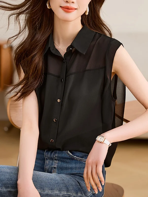

Summer New Sle Women's Svel Chiffon irt Loose Faion Bla Me Top Ele oulder Pad Commute Sle Thin Polyes...