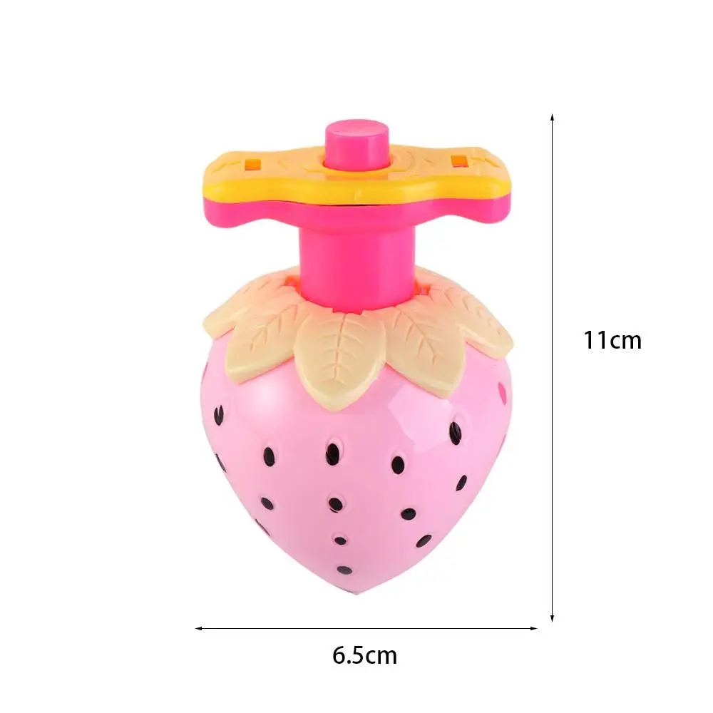 Gift Spinning Top Strawberry Cartoon Ejection Toy Rotating Gyro Toy Electric Spinning Top Launcher Rotary Toy Spinning Top Toys