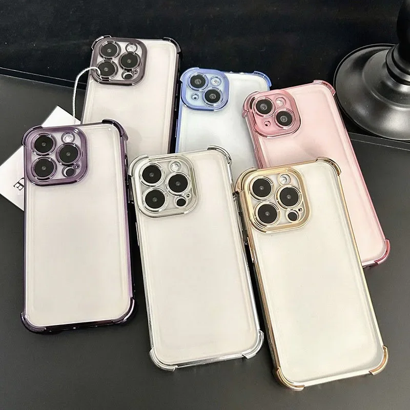 Luxury Plating Shockproof Clear Phone Case For OPPO Reno 12 12Pro 1111pro 10 10pro 9 9pro 8 8pro 7 SE 7pro 6 6pro 5 Proplus 5G