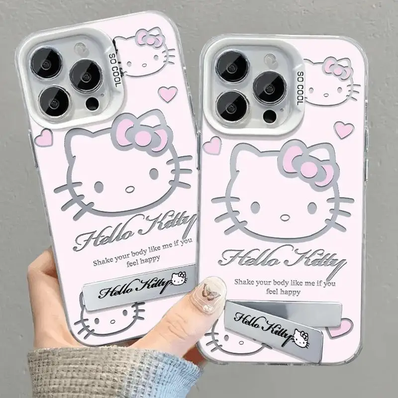 Cute Hello Kitty Bracket Phone Case for Huawei Honor 90 Lite 5G 70 200 Lite X6B X7B X8A P30 P40 Pro Mate 30 Pro 40 Nova 9 Cover