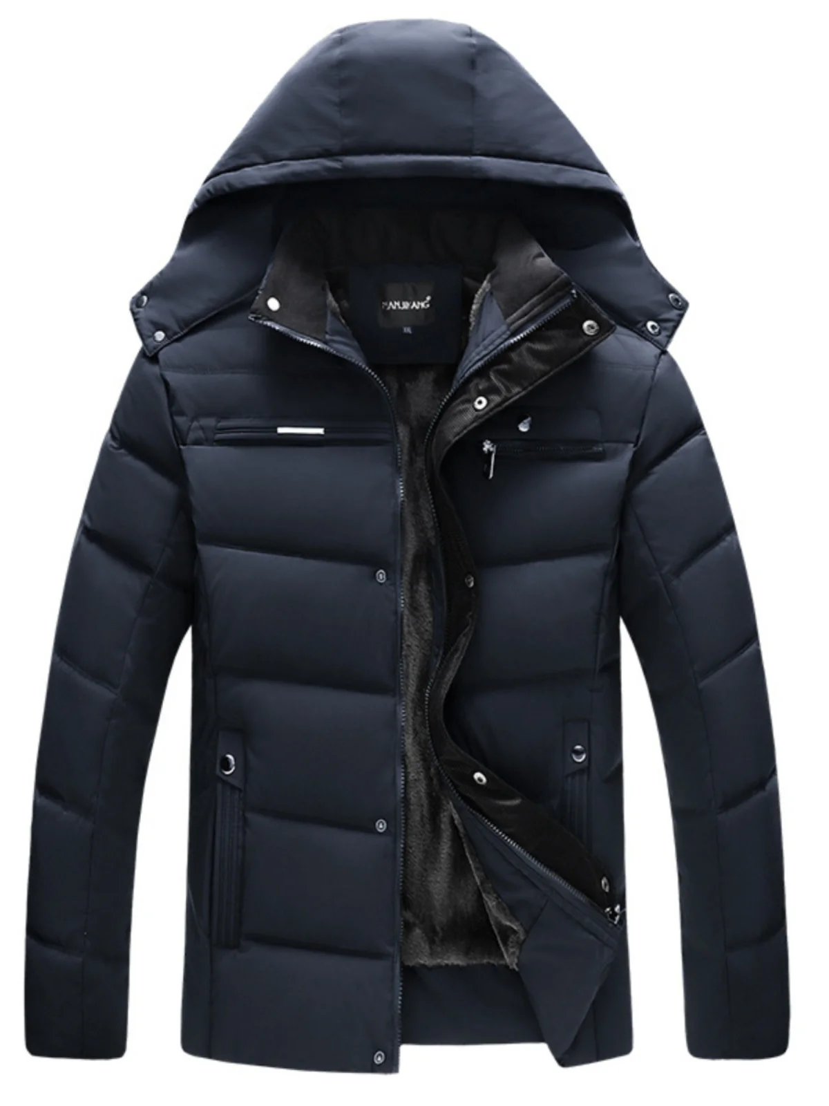 

Мужское зимнее хлопковое пальто с капюшоном Oversize Fce на подкладке Dad Sle Busin, повседневное длинное светящееся пальто на молнии