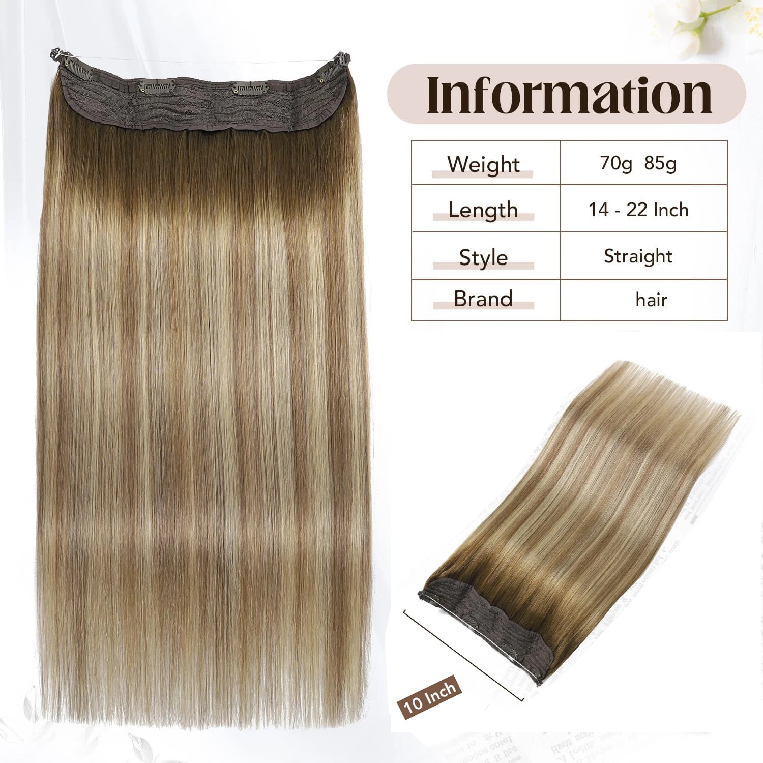 Extensões de Cabelo Halo 100% Cabelo Humano Natural com Fio Invisível 14-22 polegadas Extensões de Cabelo Natural