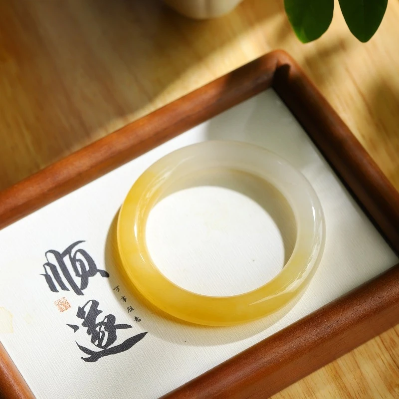 

New Natural Yellow High Ice Women's Bracelet, Classic Fashion Ethnic Style Jade Bracelet Jewelry