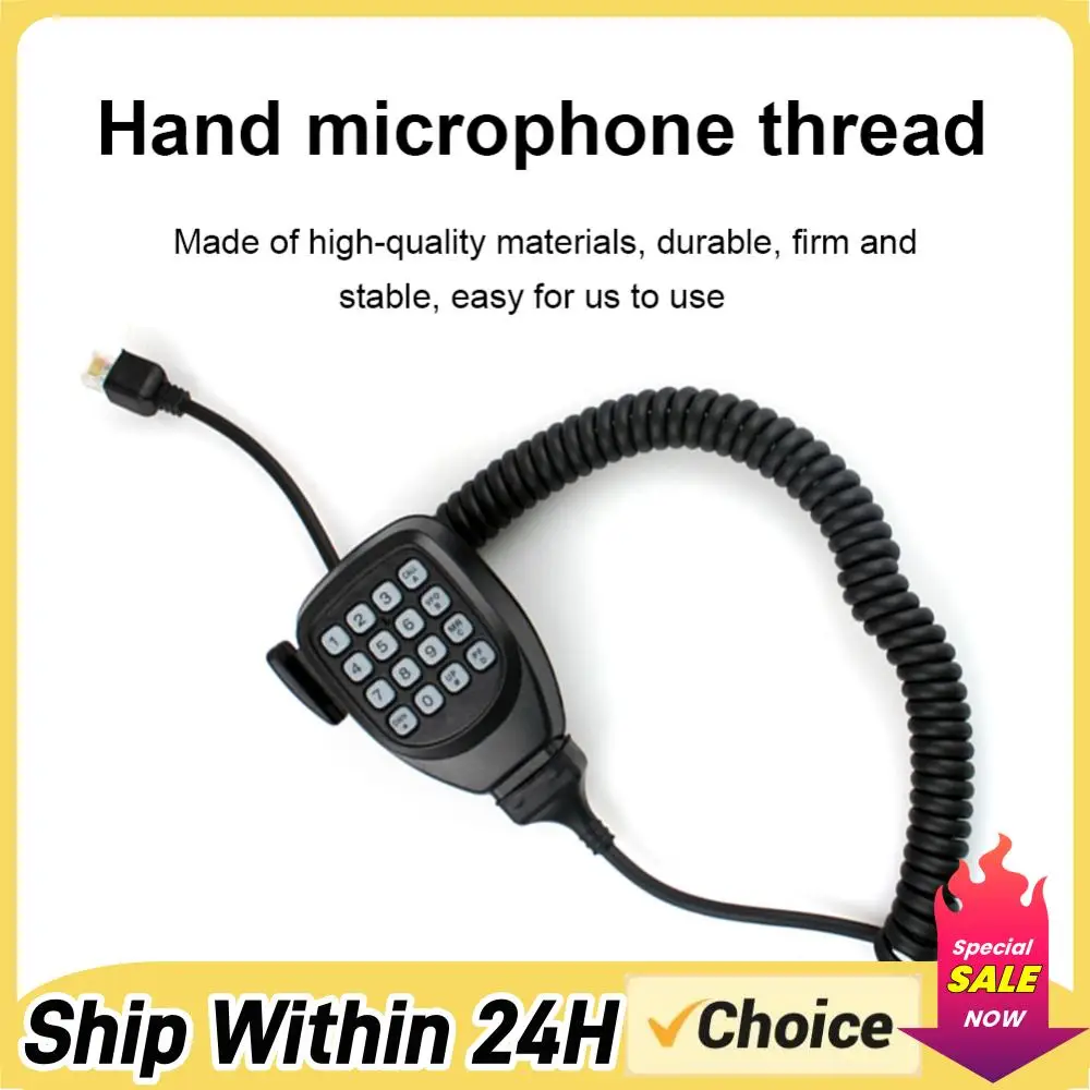 8 Pin Microphone Cord Easy To Install RJ-45 Mic Cable Heavy Duty Coiled Walkie Talkie Parts for KMC-30 for Kenwood KMC-32 KMC-35