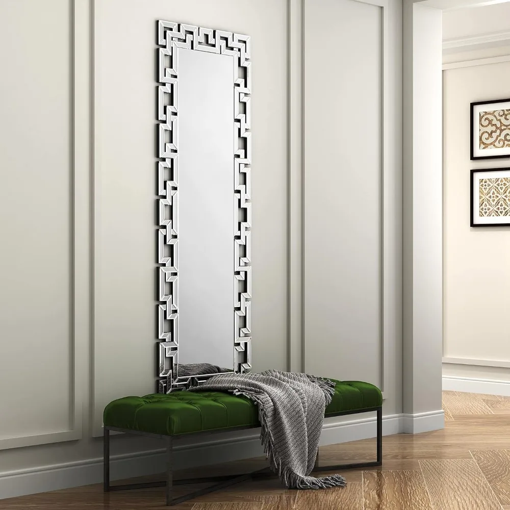 مرآة ملابس كاملة الطول مثبتة على الحائط ، مرآة جسم كامل لغرفة النوم وغرفة المعيشة ، 65 × 22 بوصة