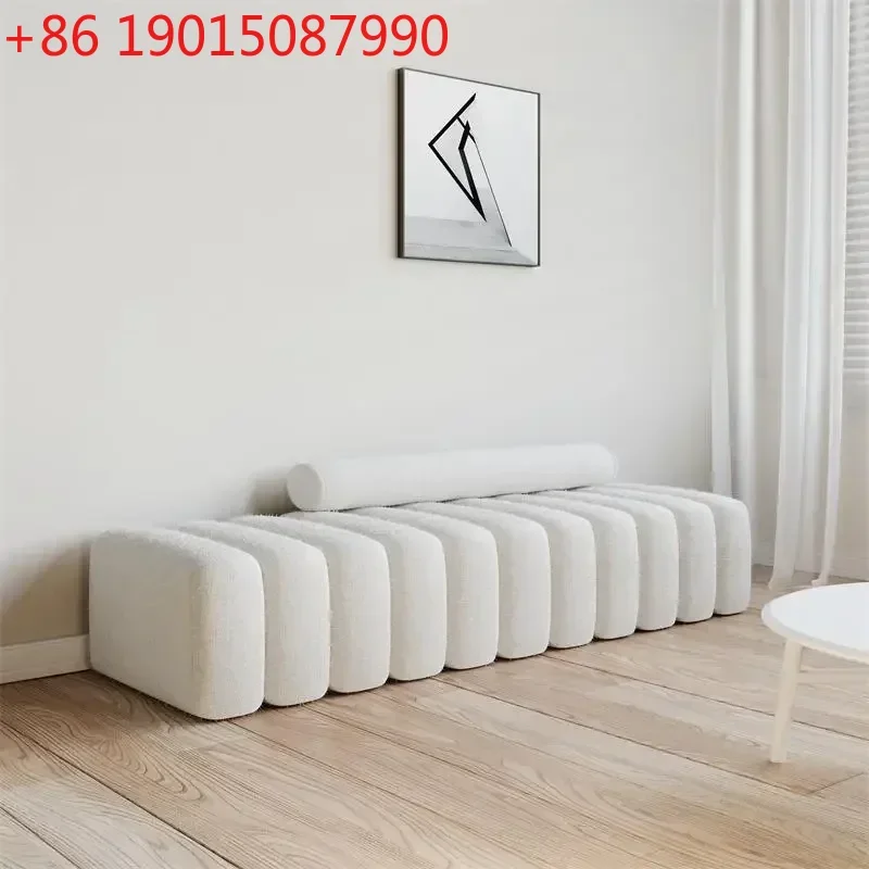 

Диван из скандинавской ткани, длинная полоска, художественный табурет для смены обуви на крыльце, кремовый табурет с ветровой кроватью и хвостом