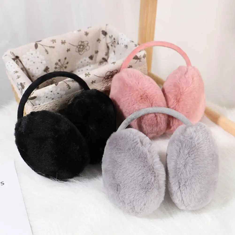 2025 Faux Rabbit Ear Muffs Fur Solid Color Winter Ear Caps Fuzzy Winter Warm Earmuffs for Women Plush Ear Covers 귀마개 ohrenwärmer