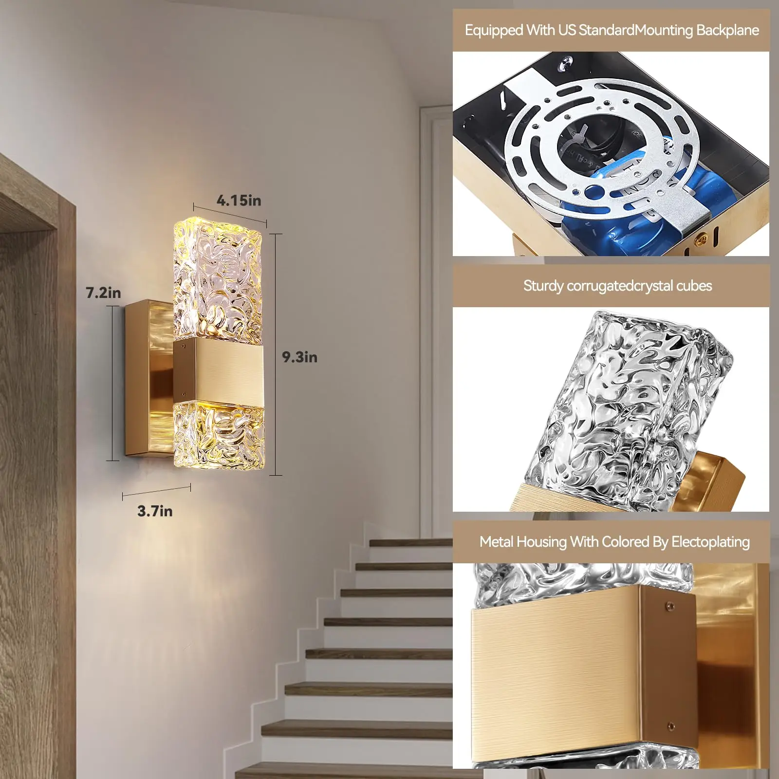 Imagem -06 - Dimmable Led Lâmpada de Parede a Pilhas Gold Wall Sconce Conjunto de Não Hardwired Iluminação Interior Moderna