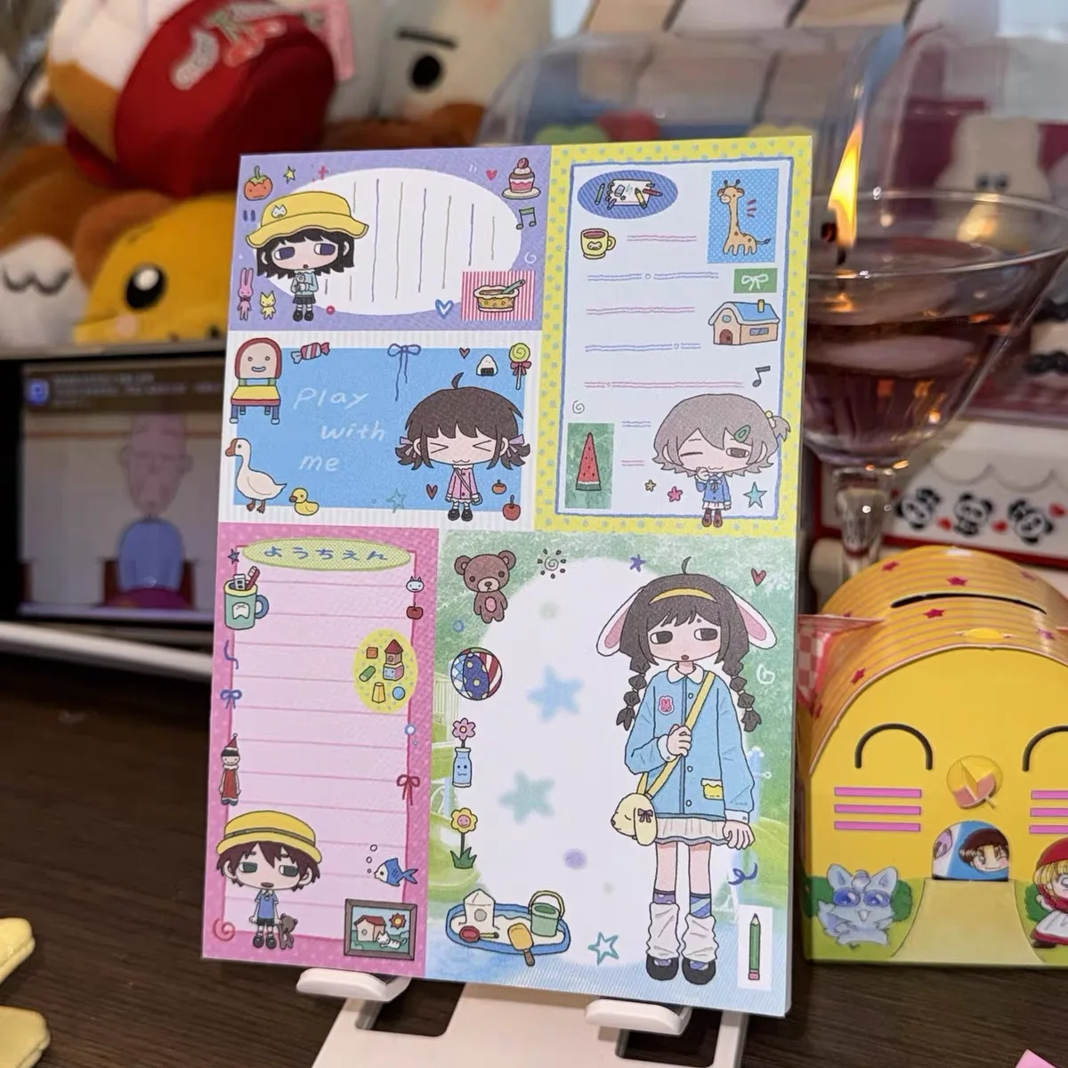 2025 New Cute Cartoon Little Girl Decorative Sticky Note