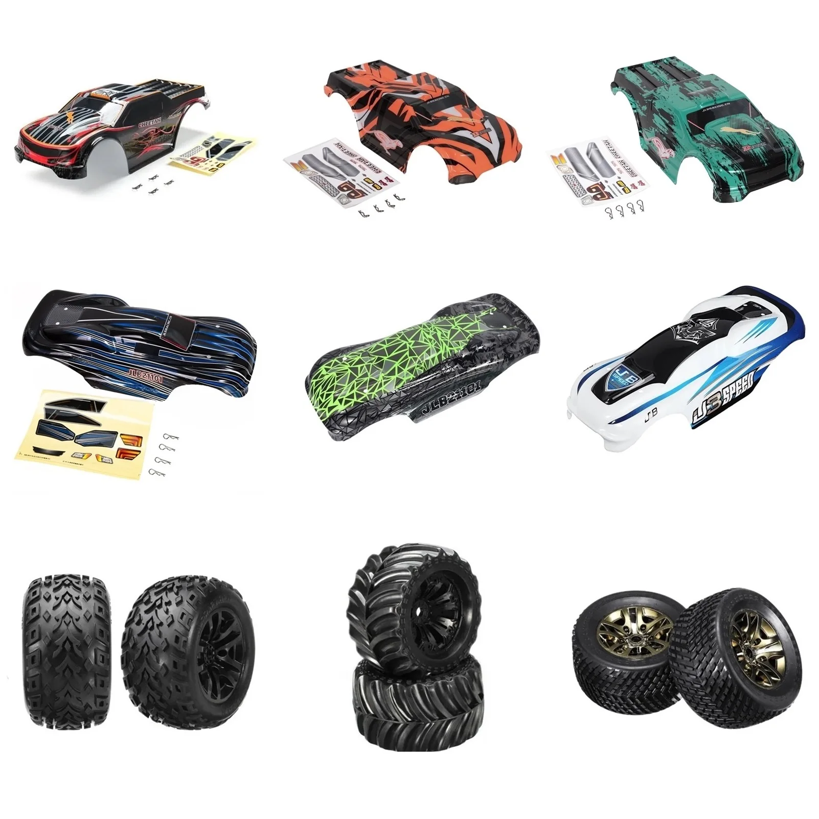 

JLB Racing CHEETAH 11101 21101 J3 Speed RC Car Body Shell EA1020 EA1025 EA1084 EB1002 EB1006 EB1017 EC1004 EC1006 Spare Parts