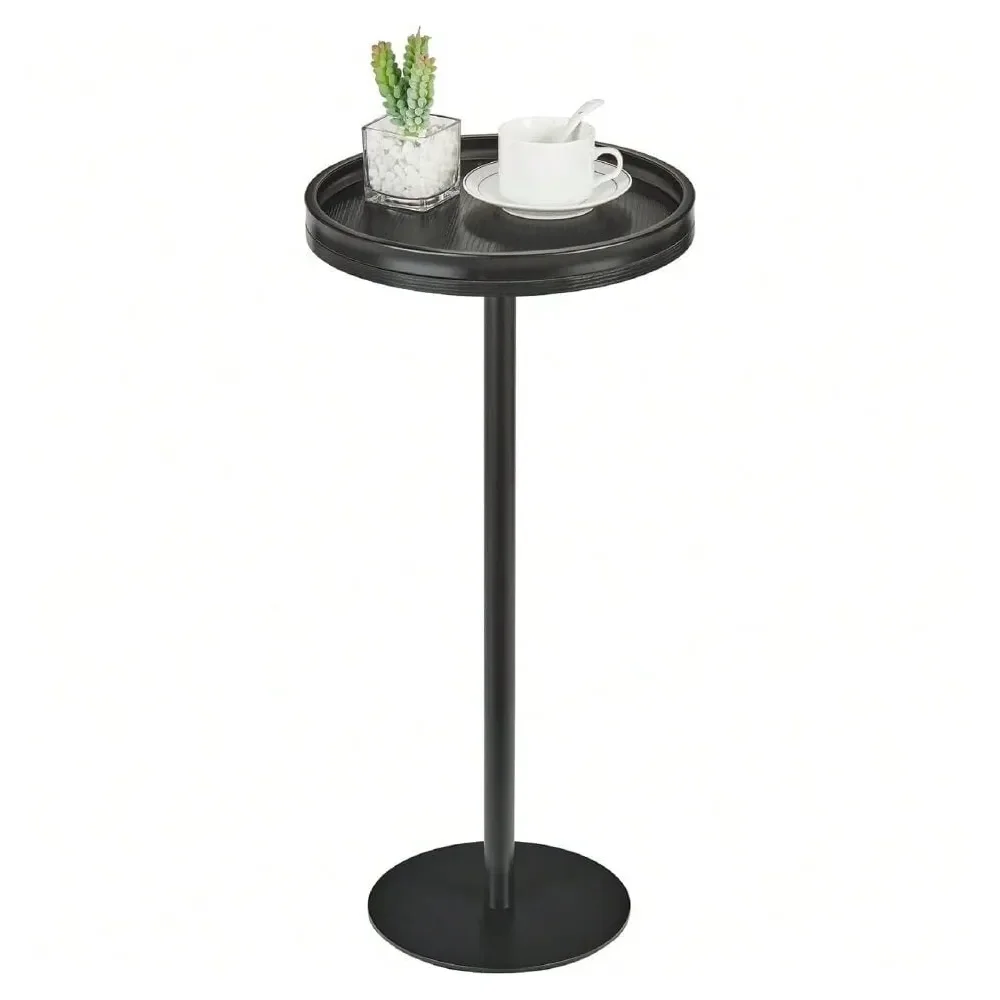 

Приставной столик, небольшой круглый столик на ножке для узких пространств, столик для мартини для гостиной, спальни, ванной комнаты, балкона