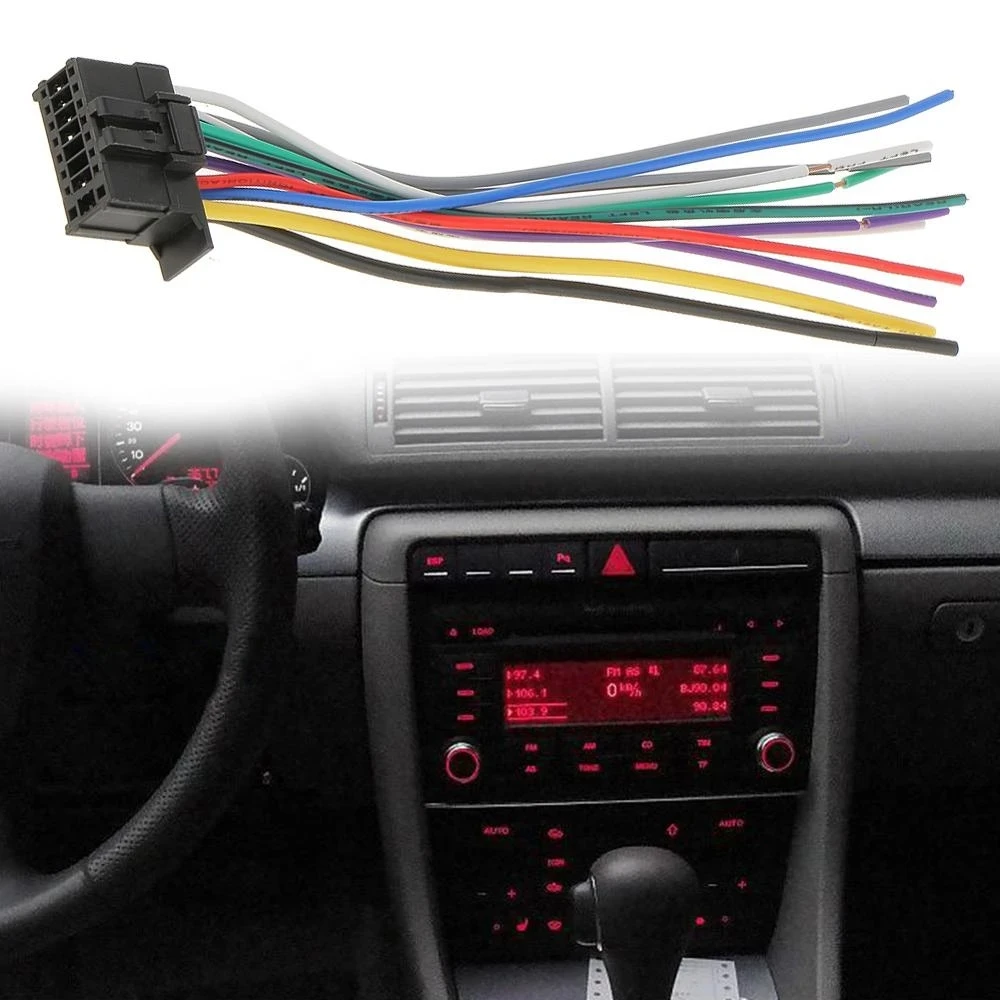 1PC 16Pin Radio Wire Harness Audio Connector Line Replacement For Pioneer 2350 Car Stereo 6.3 Inch Meet EIA Color Code Wholesale