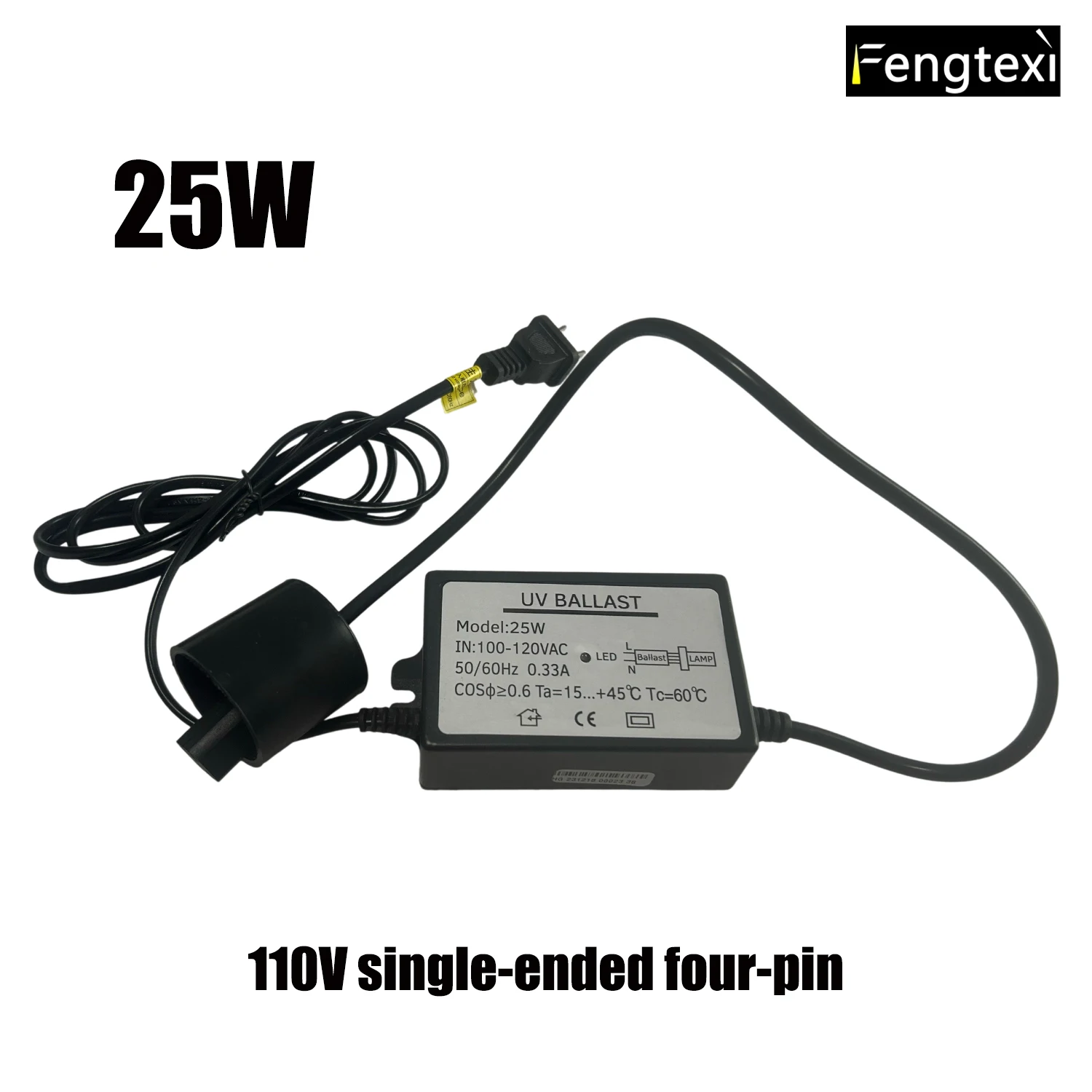 US Plug UV Light Sterilizer Single-ended Four-pin Ballast 110V 4W 6W 12W 16W 25W 55W