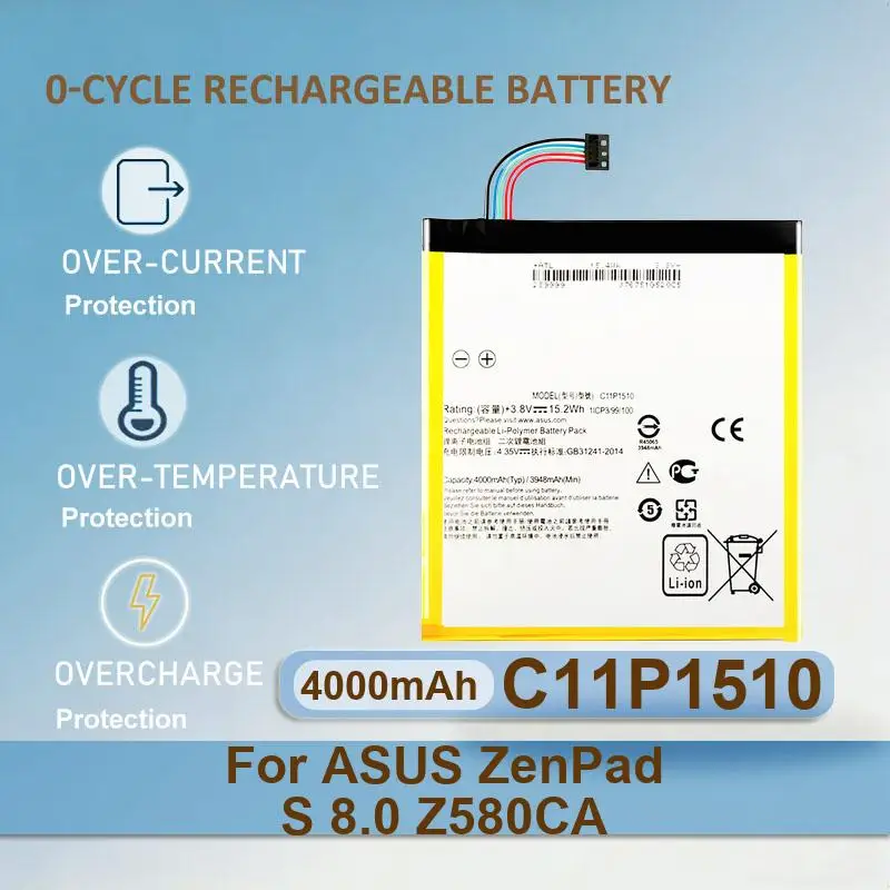 C11P1510 Tablet Battery For ASUS ZenPad S 8.0 Z580CA 4000mAh Real Capacity