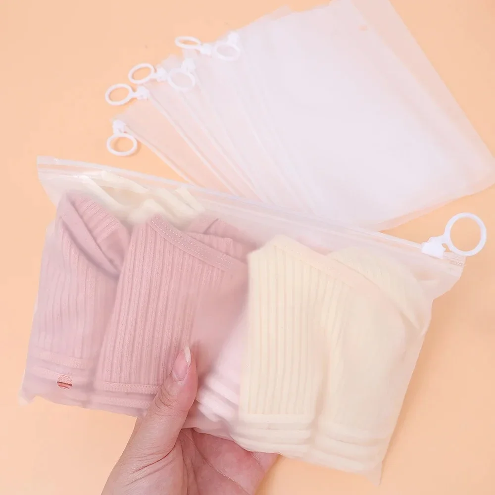 300Pcs Transparent Bag with Pull Tab Home Paintbrush Pen Stationery Accessories Storage Travel Sock Packaging Resealable