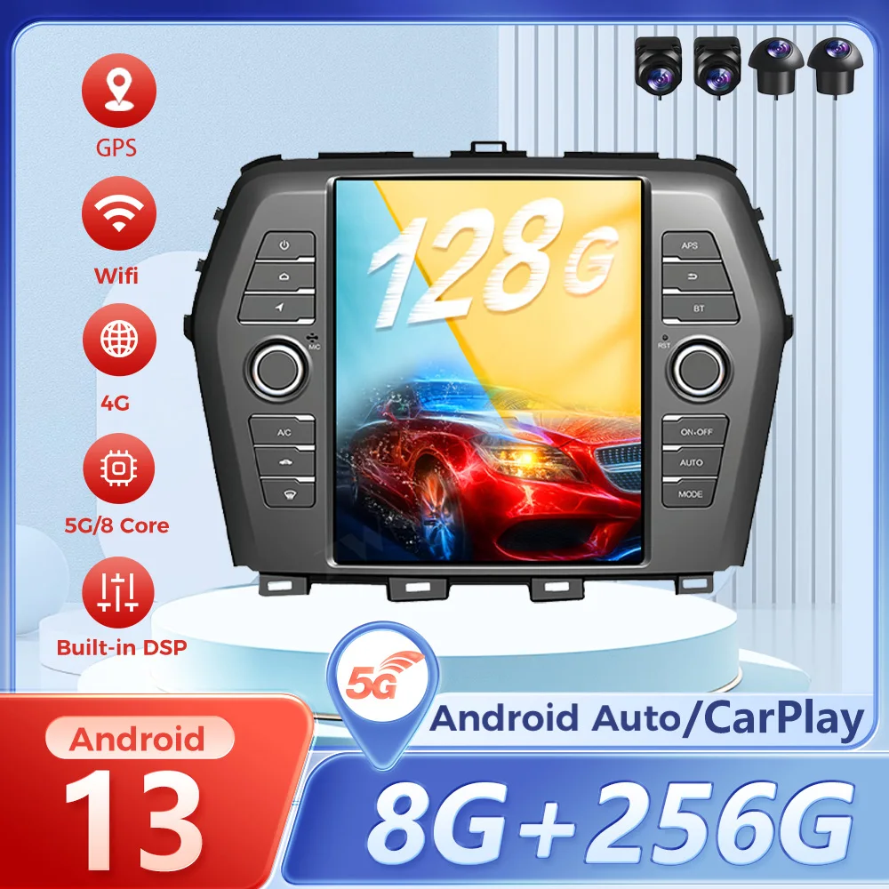 

Автомобильное радио Qualcomm Stereo Android 13 для Nissan Maxima 2016 2017 2018 2019 Carplay 5G Мультимедийный плеер Стерео головное устройство