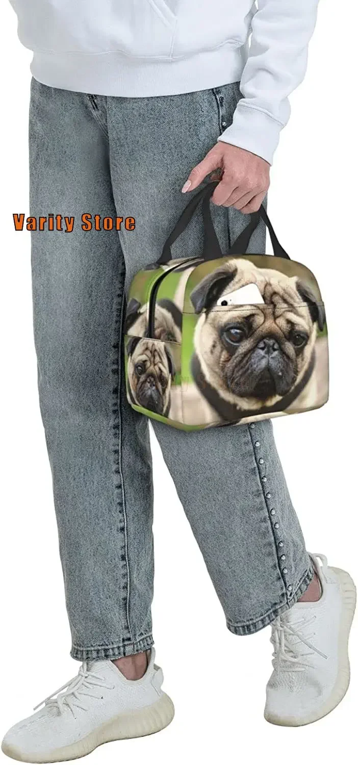 Pug Insulated Lunch Bag For Women Reusable dog Lunch Box Men Food Containers Portable Cooler Bags Reusable Snack Bag