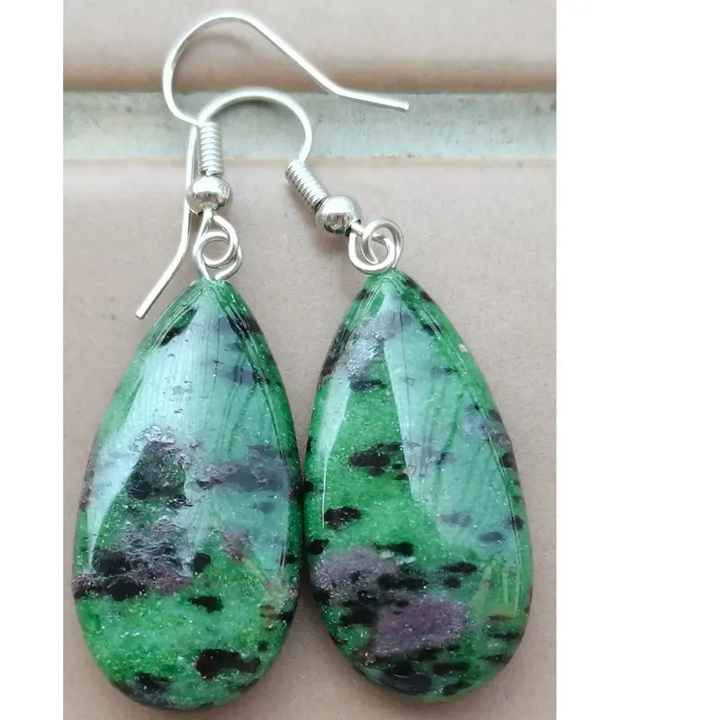 Labradorite Jaspe Opal Crystal Unakite Bloodstone Tiger Eye Aventurine Water Drop Dangle Earring WB1091