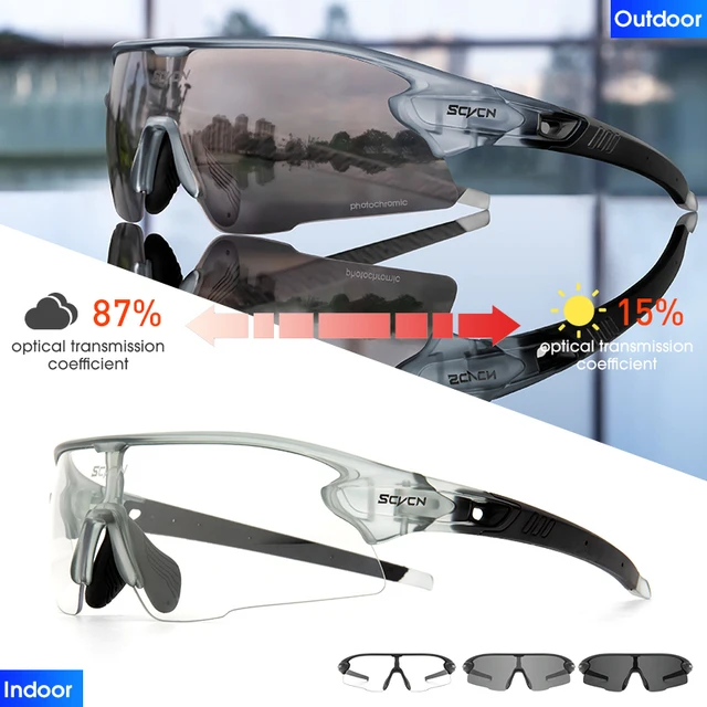 SCVCN Photochromatic Cycling Sunglasses Bicycle Eyewear Bike Goggles Outdoor Glasses UV400 Sunglasses Eyepieces