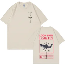 New Arrival Summer T-Shirt LOOK MOM I CAN FLY Funny Print T Shirt Men Women Cactus Jack Swag Hip Hop Streetwear Tee Top