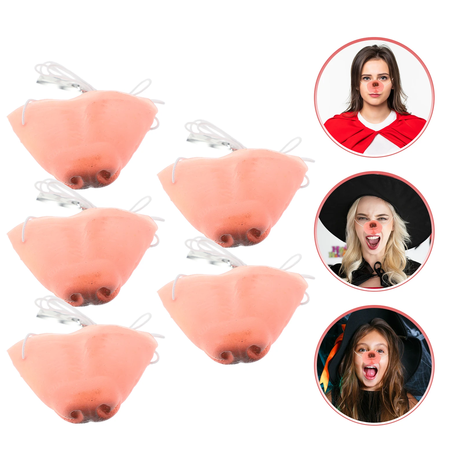 

5pcs Premium Nose Props Halloween Carnival Cosplay Costume Party Replaceable Compact Circus Supplies Masquerade Roleplay