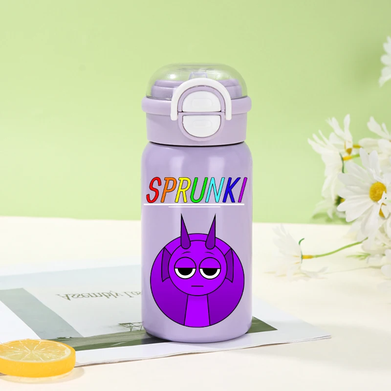 Sprunki Thermos Cup Kids Anime Winter Water Bottle with Straw Boys Girls School Coffee Mug Children Outdoor Kettle Birthday Gift
