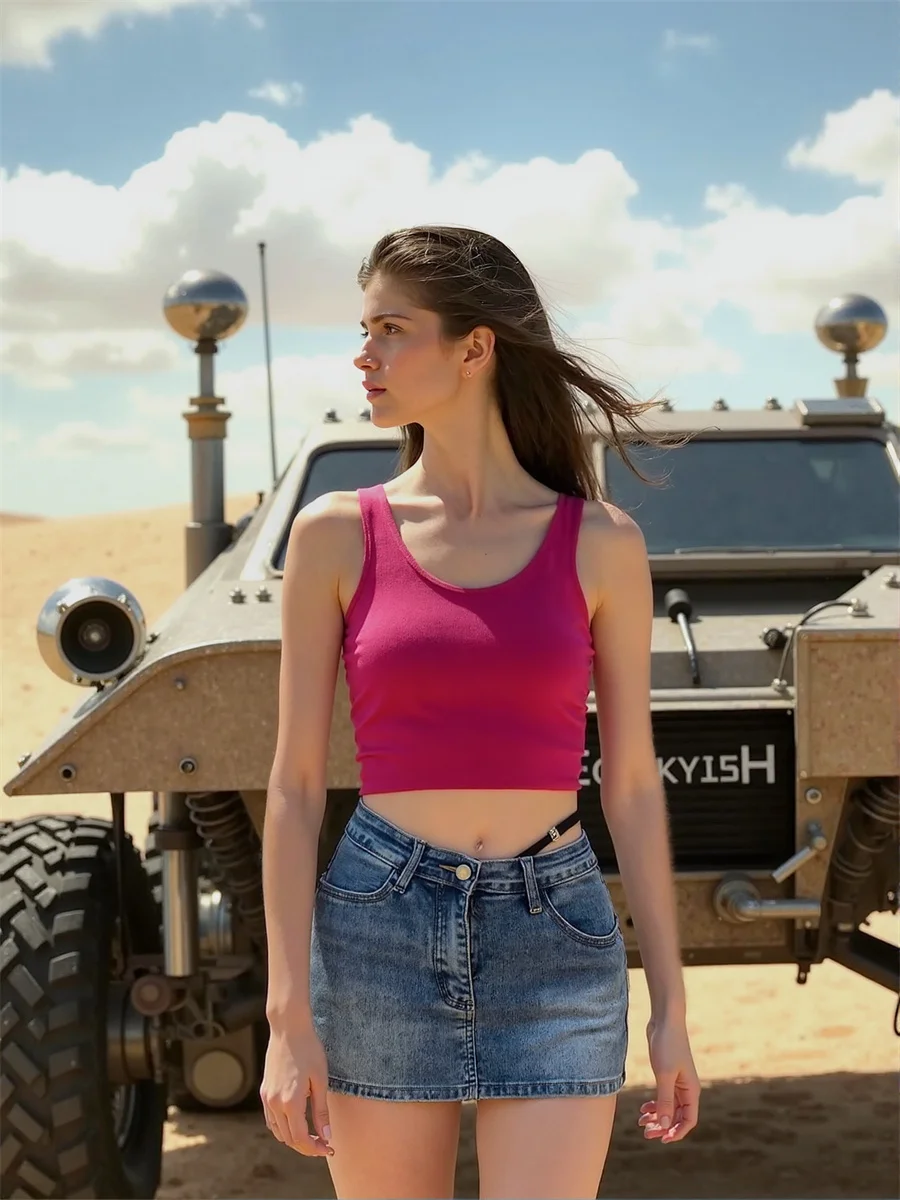 

Mini Denim High Waist Skirts Woman Holiday Women Clothes Spring Pleats Midi Dance Ballet Fold Swing Flowing Tiered Pleated Girls