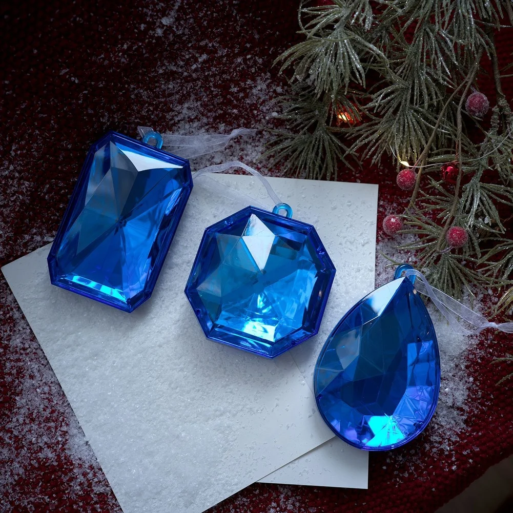 

Christmas Hanging Ornament with Simulated Gemstone Embellishments and Plastic Construction for Holiday Displays