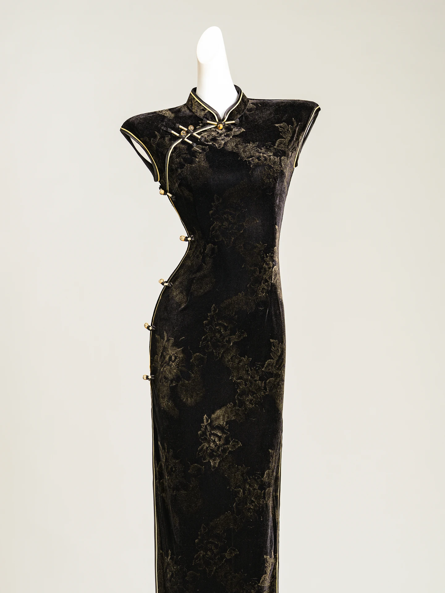 

Bla Young Sle Waist-Cinching New Chinese Version 2026 Summer Women's ort Retro Republic of Chi Long Q...