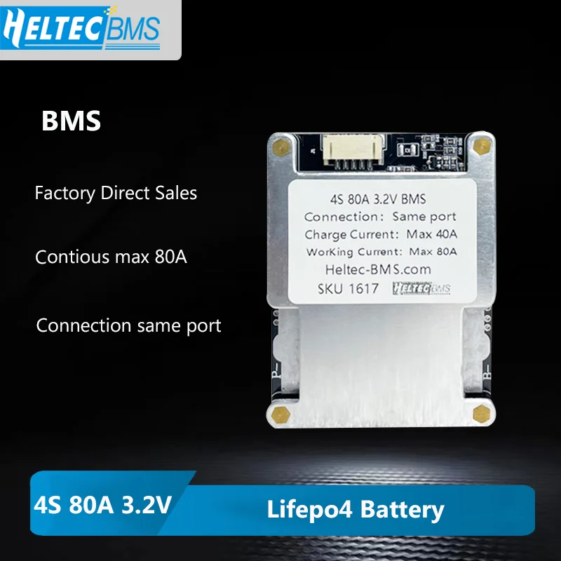 Whosesale Heltec Lifepo4 BMS 4S Balance 80A 12.6V 18650 Battery Protection Board  For Motors 800W/1000W Energy Storage