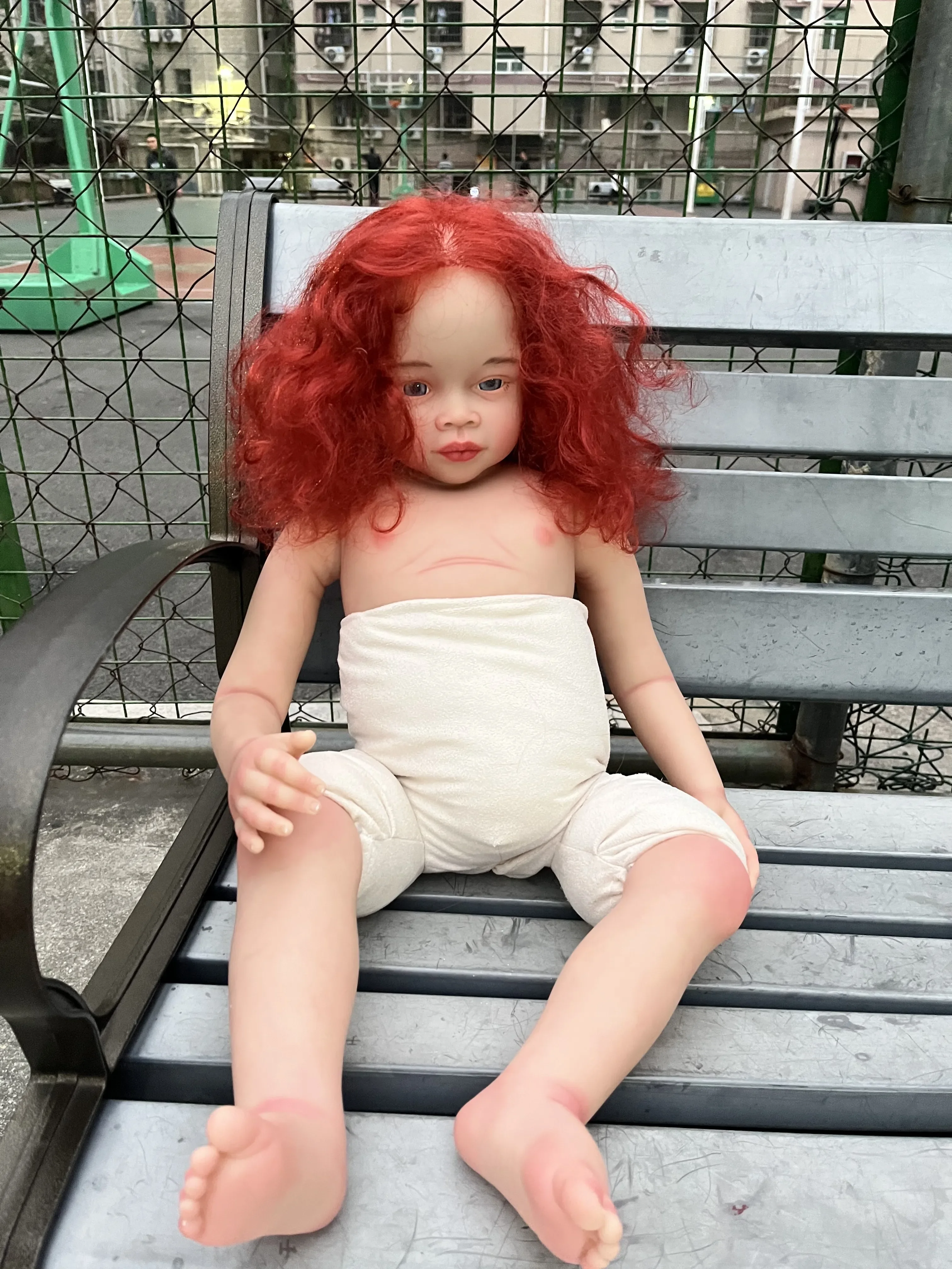 DLS Fornitura limitata personalizzata da 32 pollici Reborn Baby Doll Meili con kit dipinto di capelli rossi radicati a mano Parte fai da te Regalo di Natale