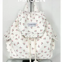 New Backpacks Fashion School Girl School Bag Little Fresh Girl's Backpack Korean Style Fragmented Flower Bags Leisure Canvas Bag