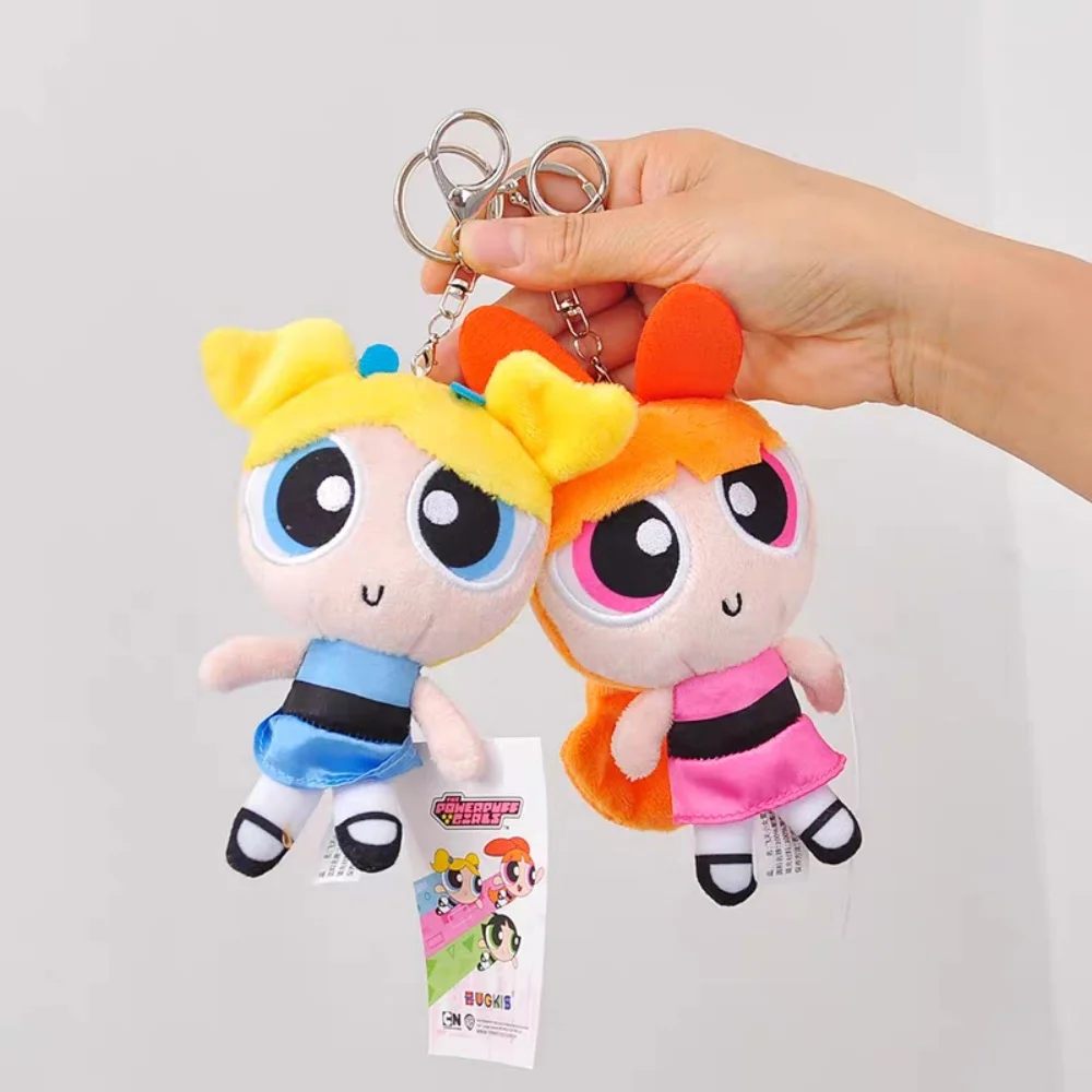 Kawaii 오리지널 애니메이션 Powerpuff Girls Blossom 봉제 인형 만화 버터 컵 버블 배낭 장식 인형 장난감 학생 선물