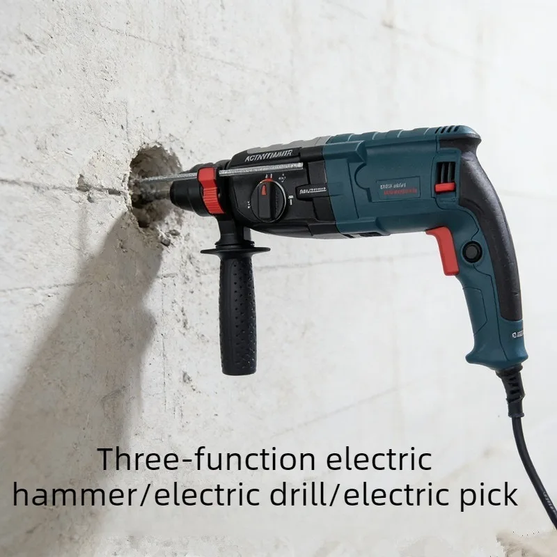 Multifunction Electric Drill Three in One Electric Pickaxe Premium High-speed Rotating Hammer Home Improvement Tool with Toolbox