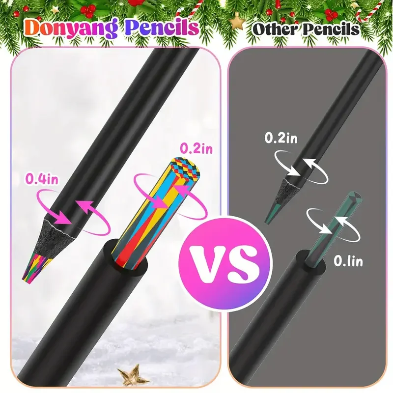 12/24/36pcs Jumbo Rainbow Gradient Colored Pencils - Vibrant Multicolor Wooden Pencils for Adults, Perfect for Drawing