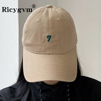 RICYGVM 7 Embroidery Baseball Hat For Men Women Fashion Letter Peaked Cap Cotton Casual Duck Tongue Caps Unisex Sun Visors gorra