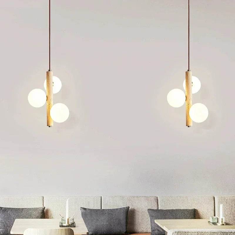 Creme Stil Led Anhänger Lampe Schlafzimmer Nacht Kronleuchter Blase Ball Magic Bean Perle Retro Restaurant Lange Leuchten