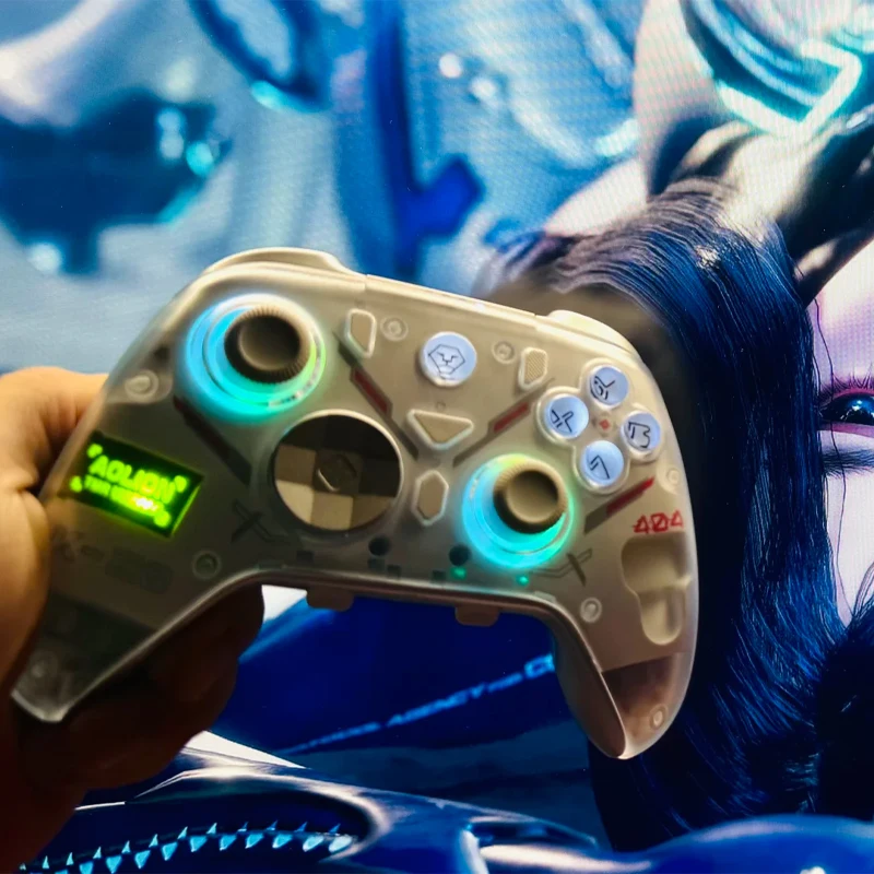 AolionK20 Game Controller Hall Joystick Tmr Joystick Rgb Magnetic Suction Shell Steam Switch 2.4g Wireless Bluetooth Gamepad