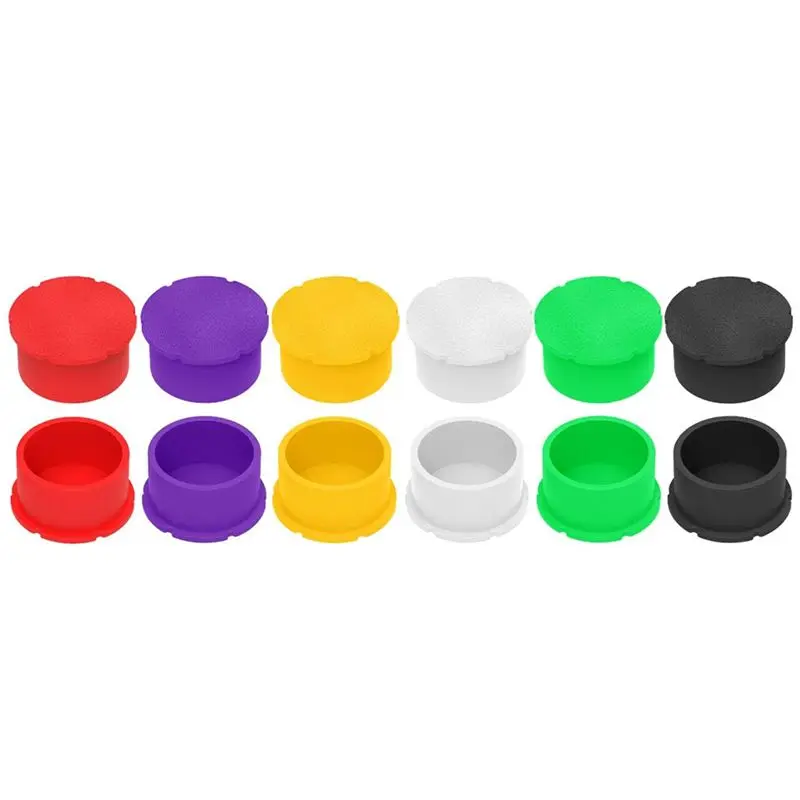 AC57-12 Pack 3Ml Glass Vials Protective Vial Caps - 6 Assorted Colors, Leak-Proof Dust-Resistant Lids Cover For Flip Off Caps