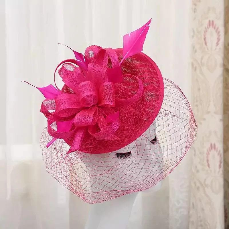 

High End Bride And Socialite Flower Veil, Small Top Hat Hair Accessories, Runway Performance Studio Hair Accessories